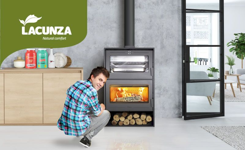 OSLO, the new wood-burning stove with oven made by LACUNZA